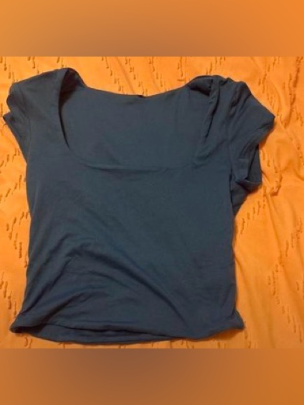 SHEIN Scoop Neck Short Sleeve Tee in Navy Blue